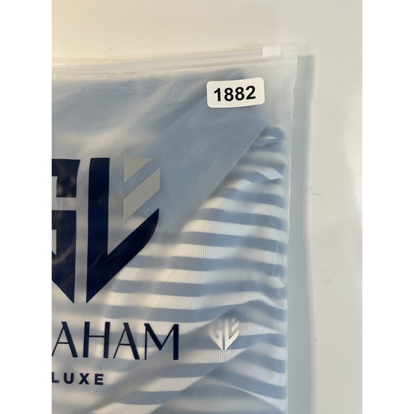 Graham Luxe Golf Polo Shirt Mens Sz L Performance‎ NEW Blue Striped Casual - Picture 7 of 7